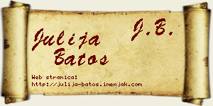 Julija Batos vizit kartica